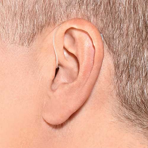 AGXS RIC Hearing Aid on the ear